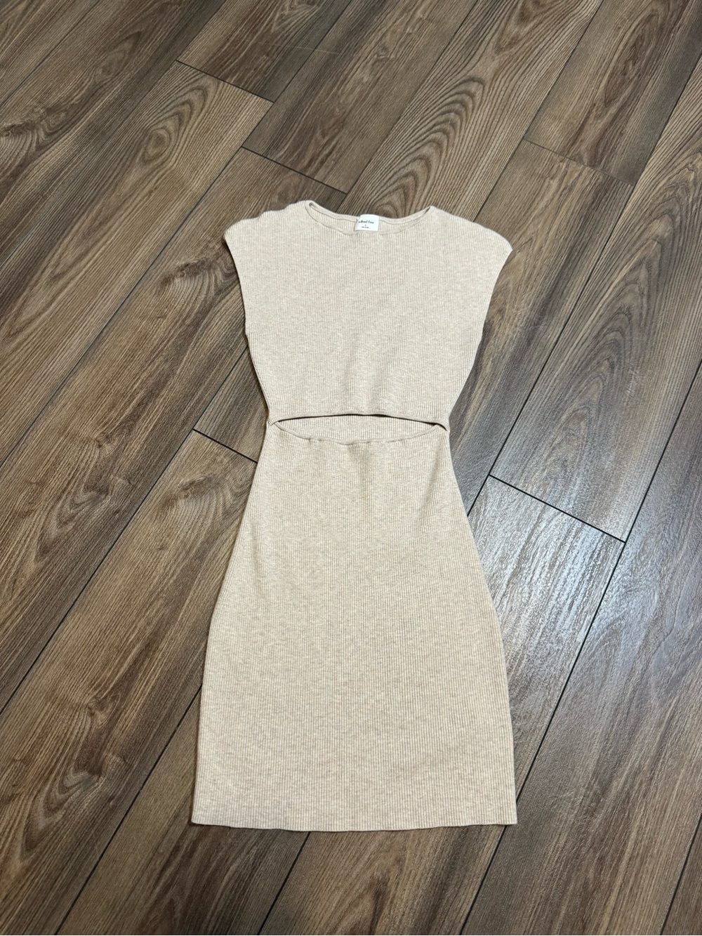 Wilfred Free ribbed Cut-Out Knit Tank Mini Dress